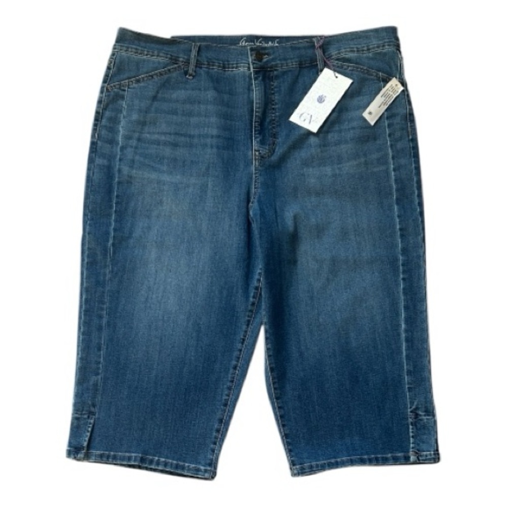 Gloria Vanderbilt Dalia Seam Skimmer Shorts with Side Slit Vents 18 Regular NWT